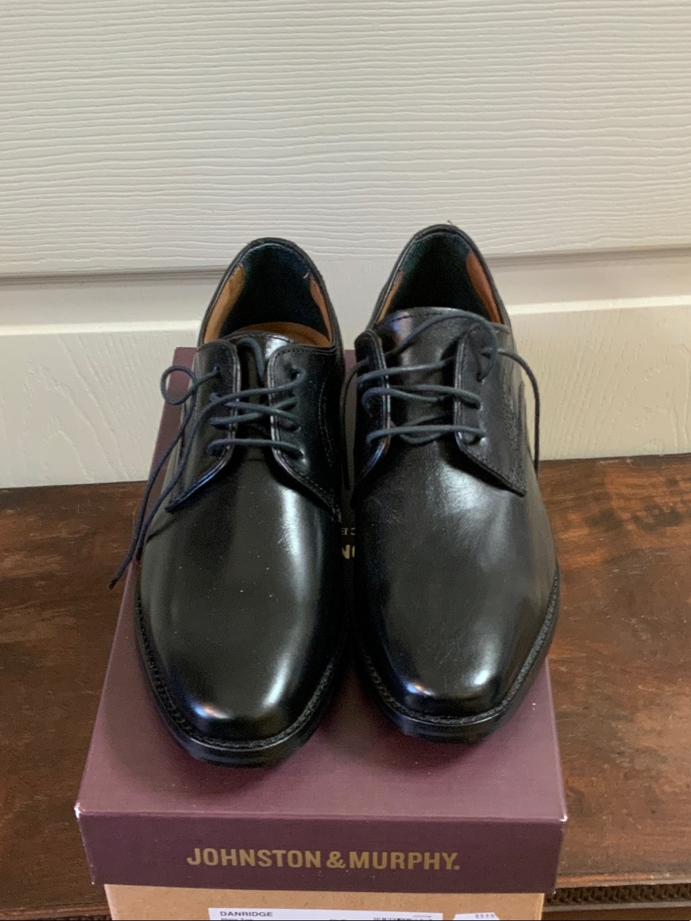 Johnston & Murphy Black Leather Plain-toe DANRIDGE 158011